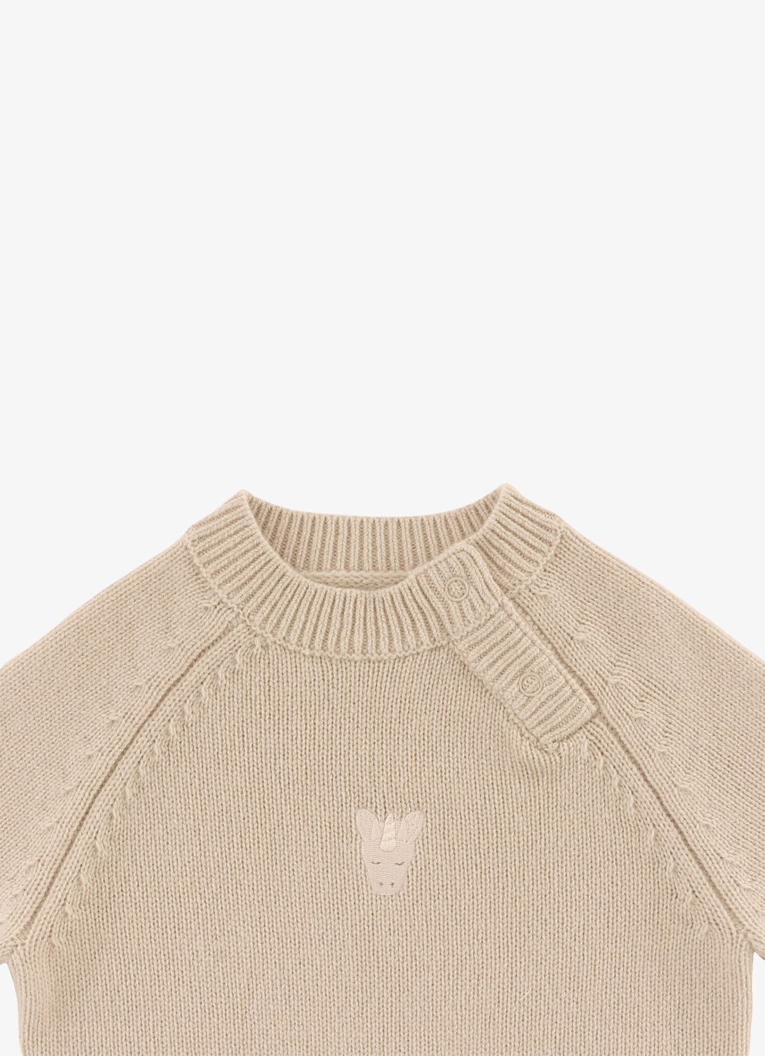 Donsje Amsterdam Sibbe Merino Wool Sweater | Unicorn - detail 3 gebroken wit