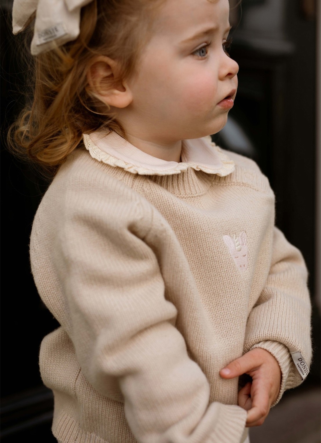 Donsje Amsterdam Sibbe Merino Wool Sweater | Unicorn - voorkant 2 gebroken wit