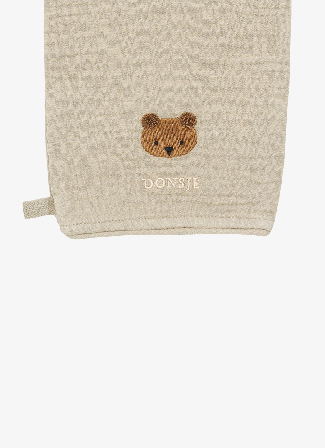 Donsje Amsterdam Sieby Washcloth | Bear - achterkant taupe