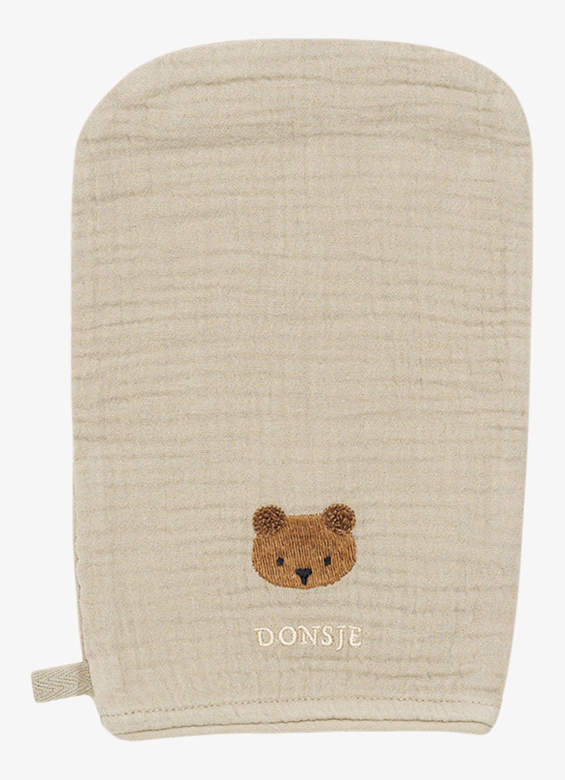 Donsje Amsterdam Sieby Washcloth | Bear - voorkant 2 taupe