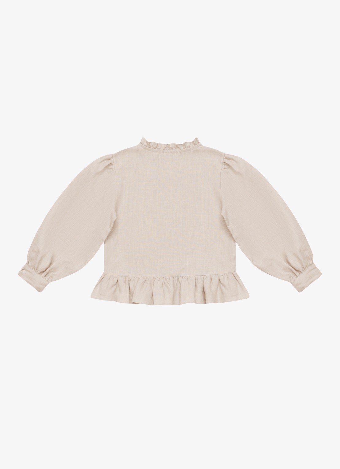 Donsje Amsterdam Siles blouse met borduring in llinnenblend - achterkant 4 beige
