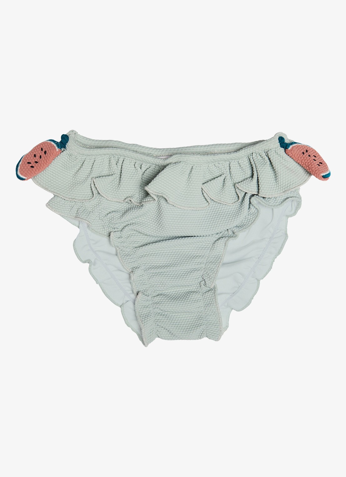 Donsje Amsterdam Sisi zwemslip met ruches - voorkant mint