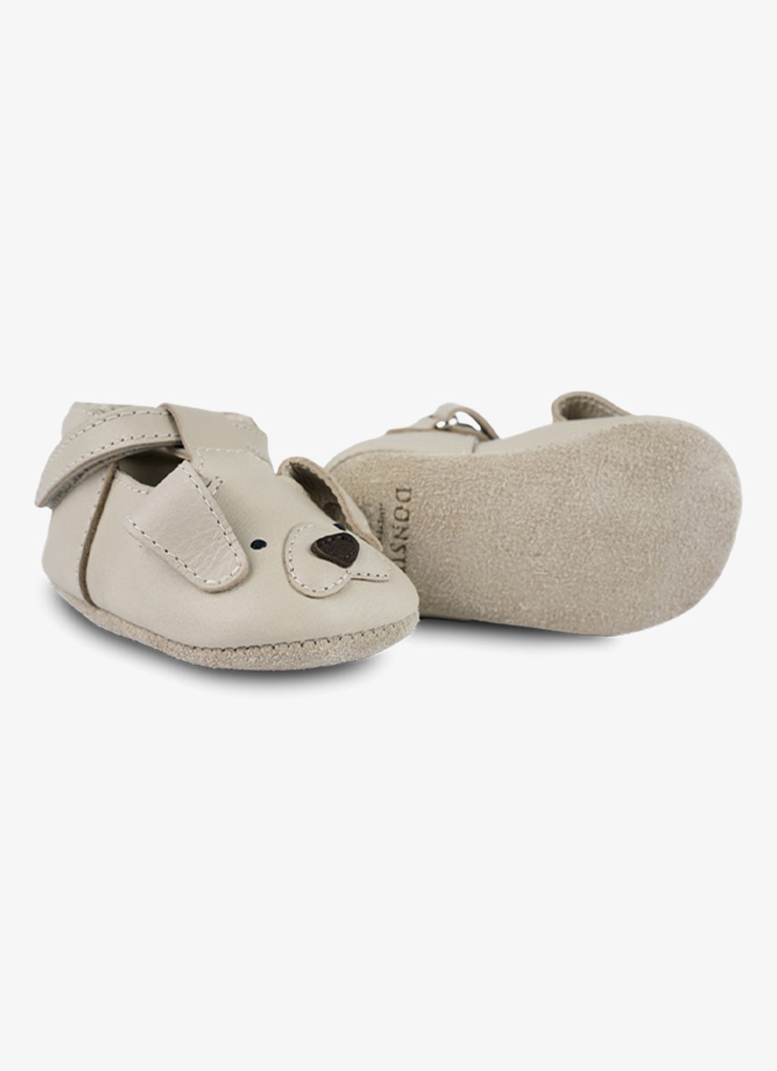 Donsje Amsterdam Spark Special Golden Retriever babyschoentje van leer  - detail 3 ivoor