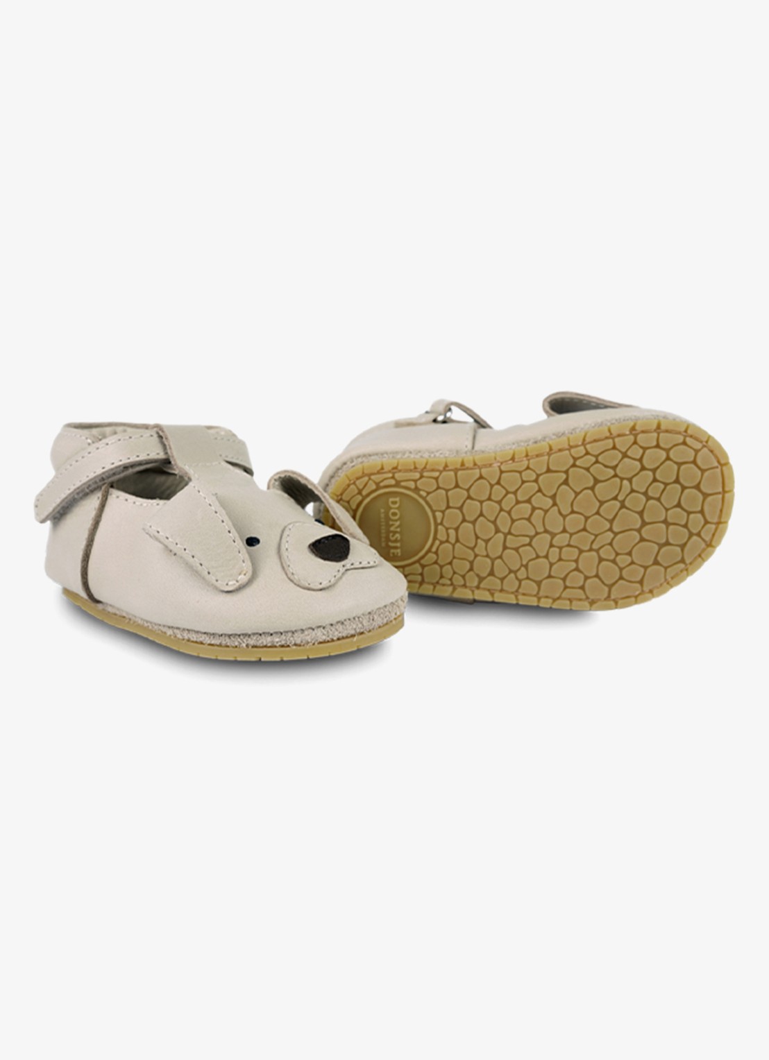 Donsje Amsterdam Spark Special Golden Retriever babyschoentje van leer  - detail 4 ivoor