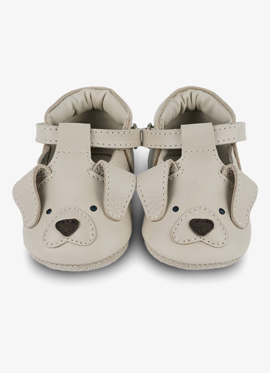 Donsje Amsterdam Spark Special Golden Retriever babyschoentje van leer  - voorkant 5 ivoor