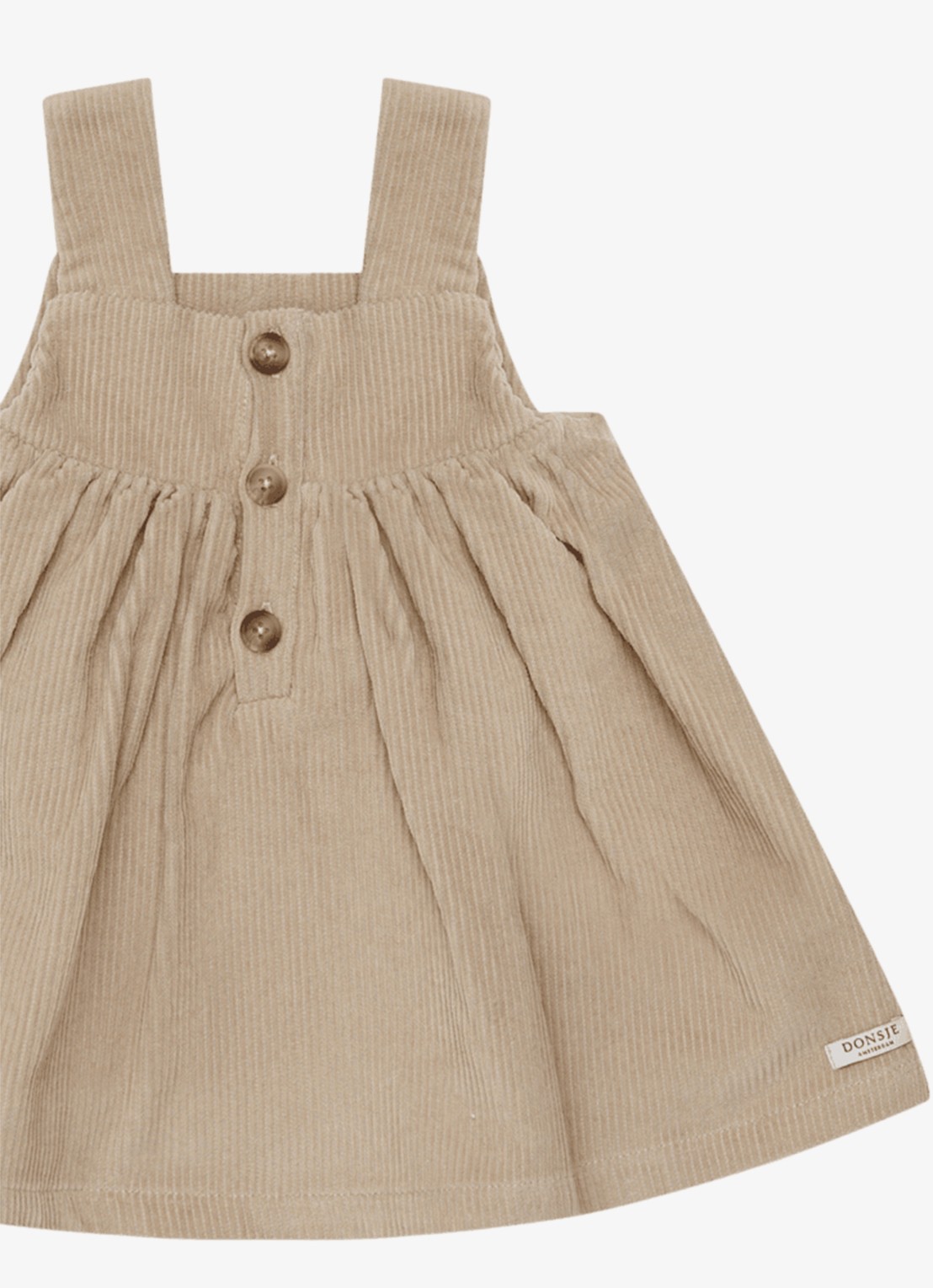 Donsje Amsterdam Thewa jurk van corduroy - detail 3 beige