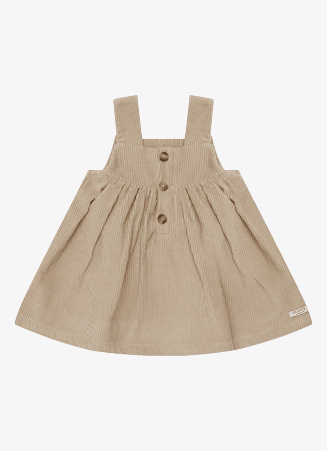 Donsje Amsterdam Thewa jurk van corduroy - voorkant beige