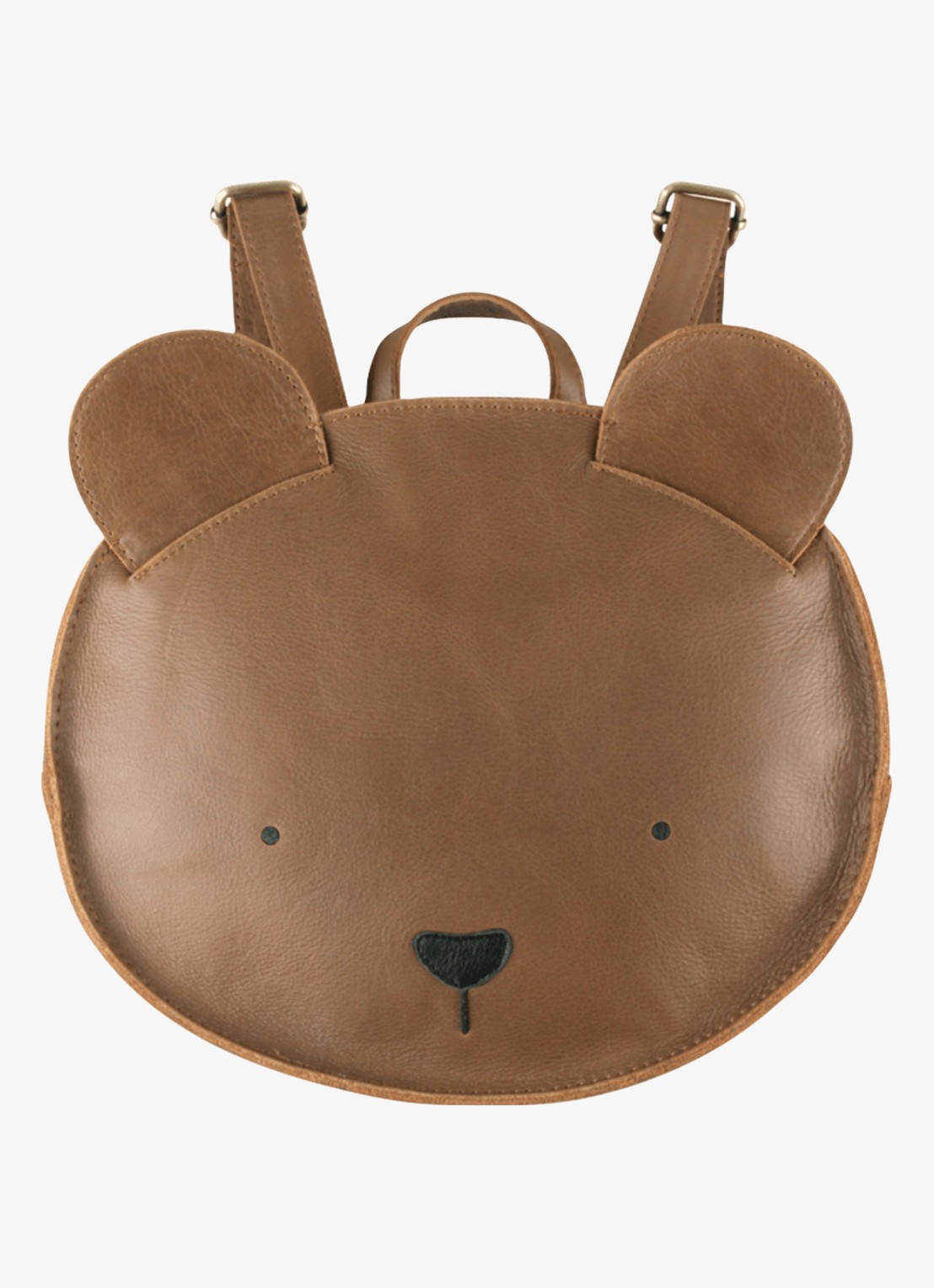 Donsje Amsterdam Umi Bear rugzak van leer - voorkant 3 bruin