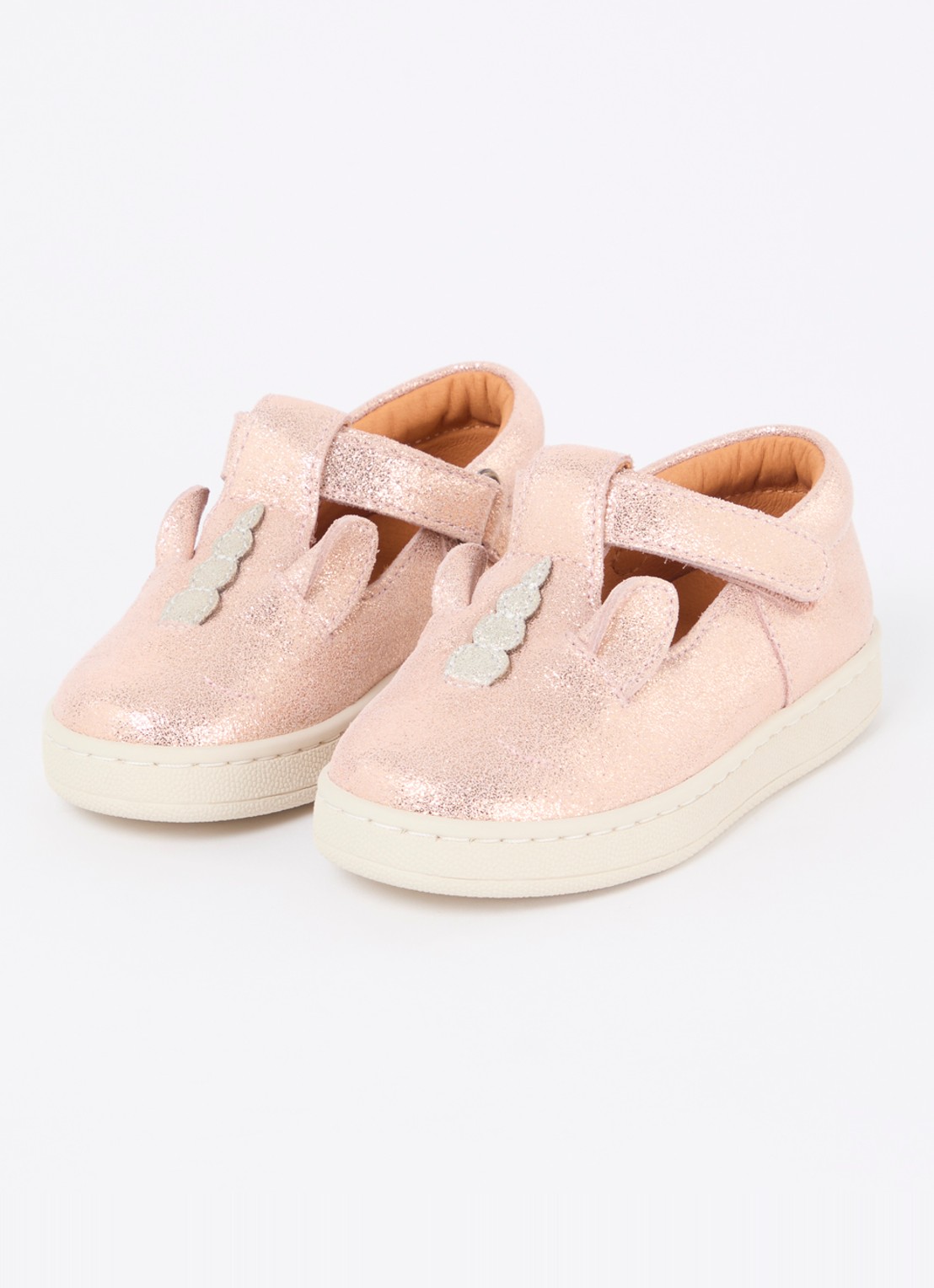 Donsje Amsterdam Unicorn slip-on van leer met metallic finish - voorkant 4 metallic