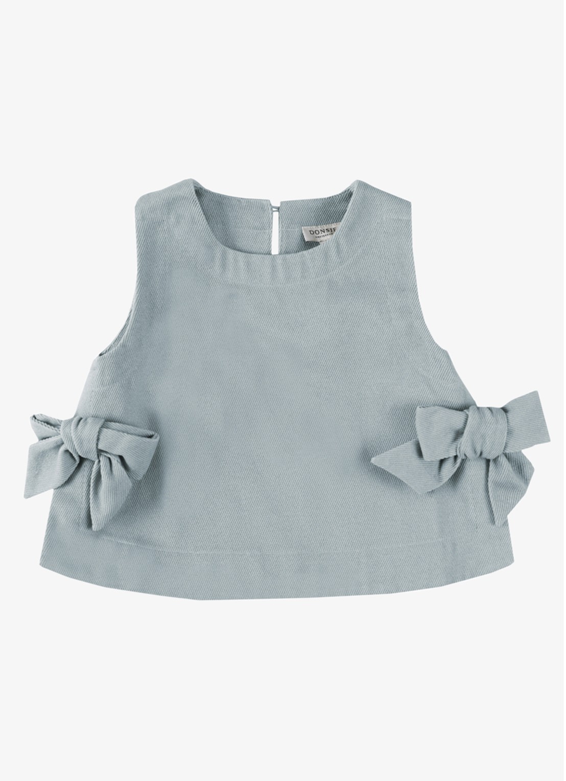 Donsje Amsterdam Veeri top met strikdetail - voorkant indigo