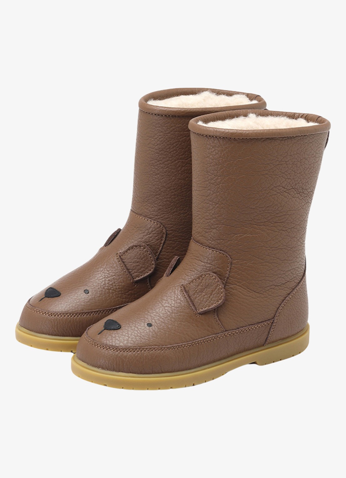 Donsje Amsterdam Wadudu Lining Bear laarsje van leer - voorkant 4 cognac
