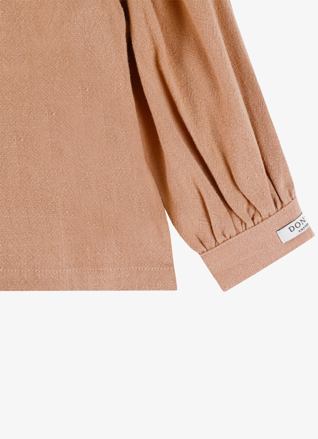 Donsje Amsterdam Winnie blouse met pofmouw - detail 2 lichtbruin