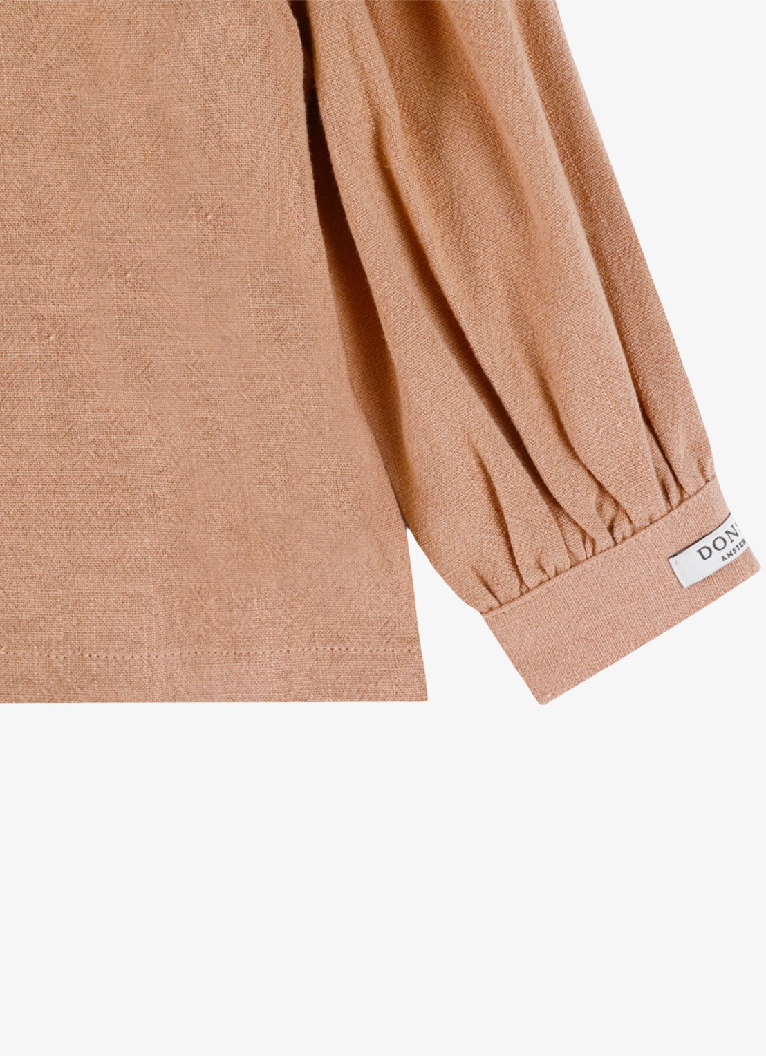 Donsje Amsterdam Winnie blouse met pofmouw - detail 5 lichtbruin