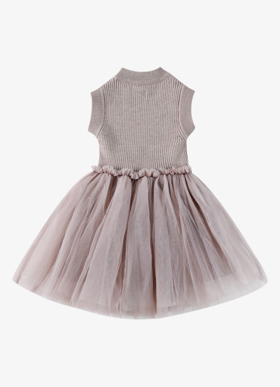 Donsje Amsterdam Xewa jurk met tule - achterkant 2 beige