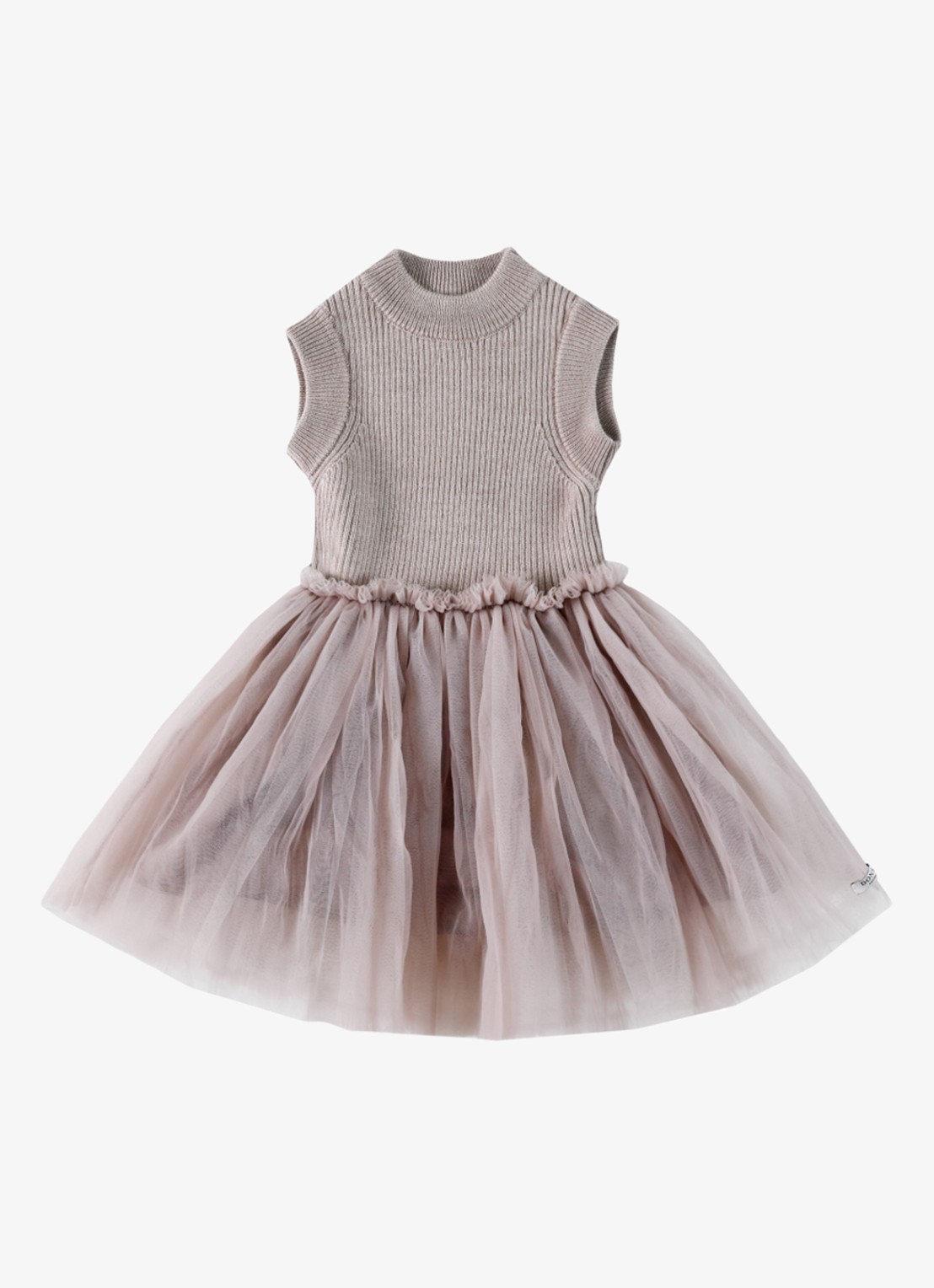 Donsje Amsterdam Xewa jurk met tule - voorkant beige