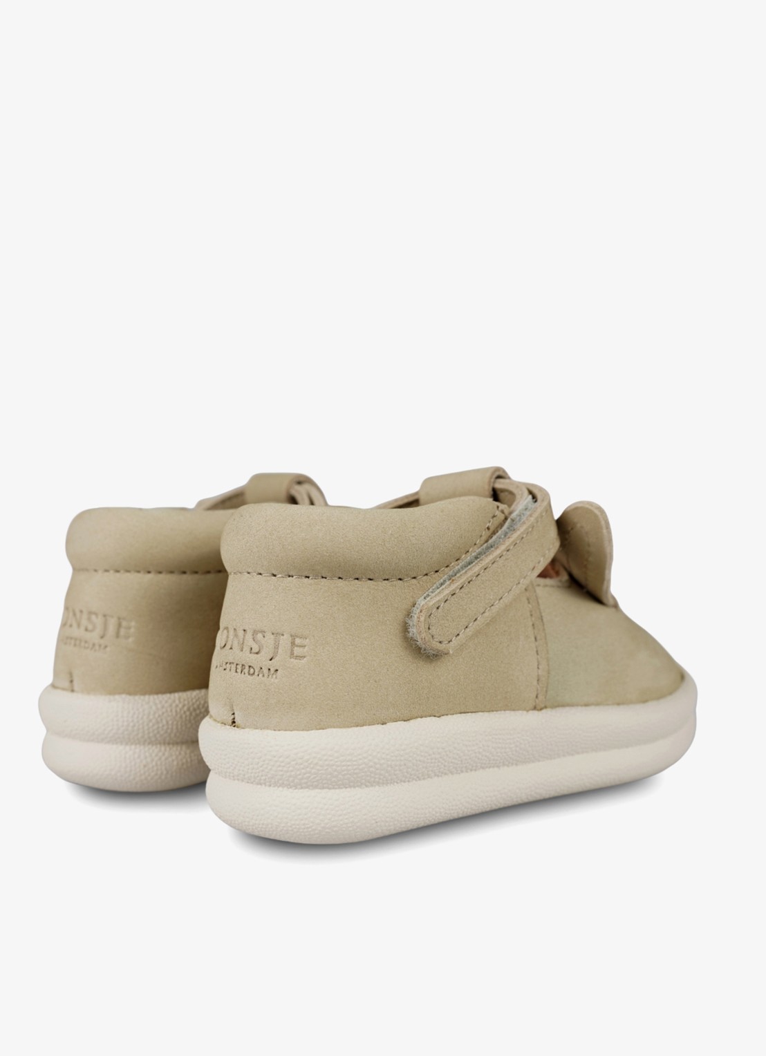 Donsje Amsterdam Zazo Classic Bunny babyschoentje van leer - achterkant taupe