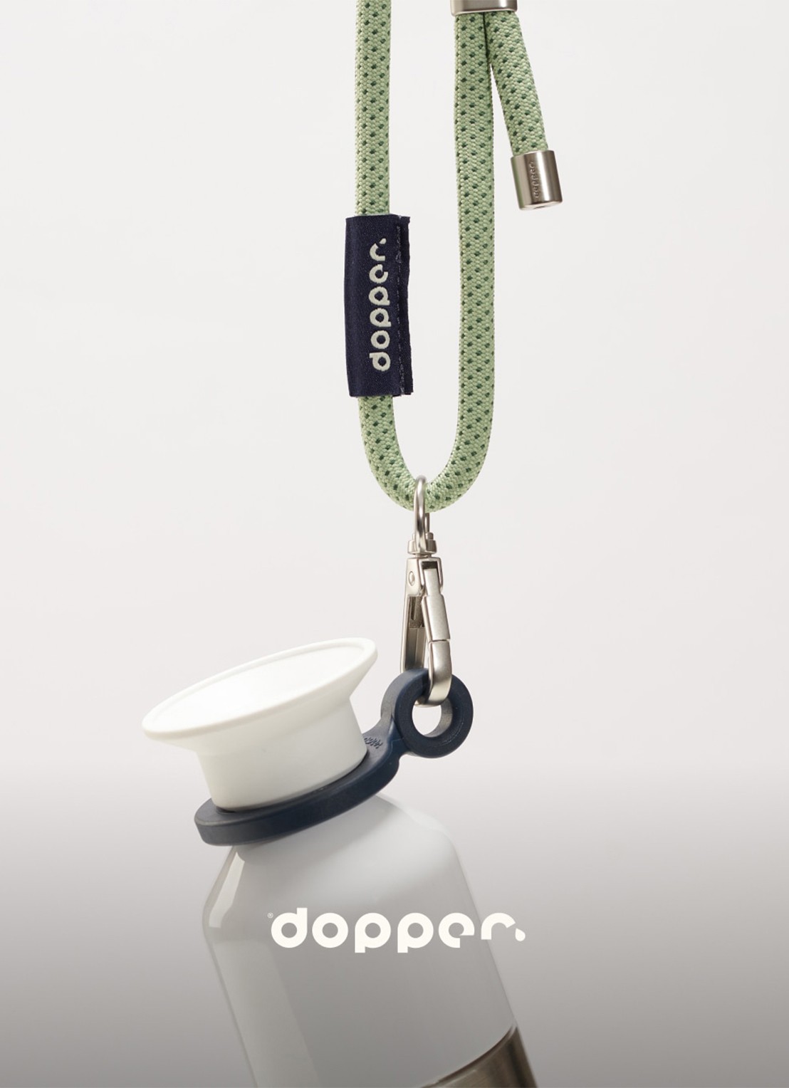 Dopper Draagkoord voor waterfles / thermosfles - detail lichtgroen