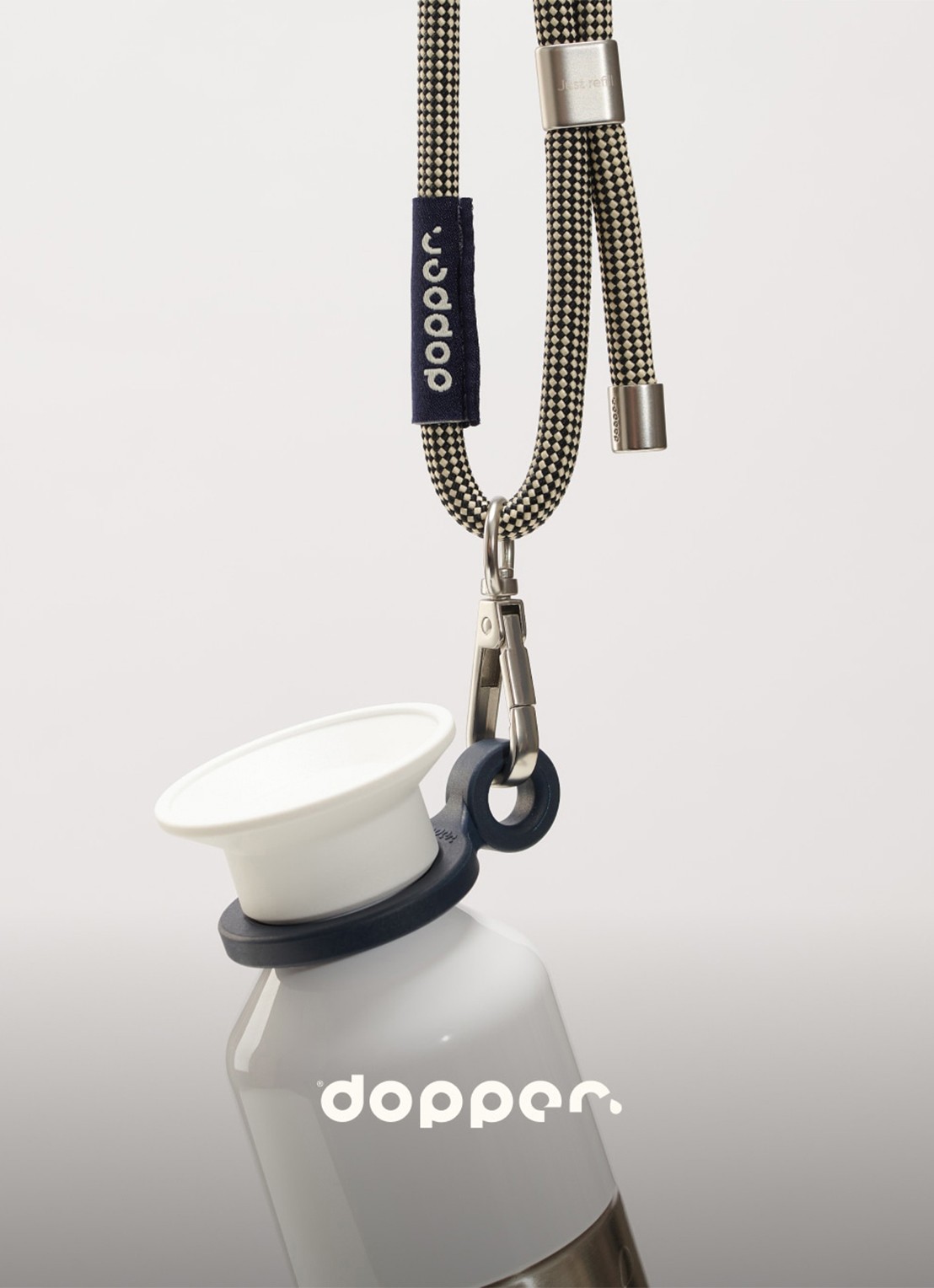 Dopper Draagkoord voor waterfles / thermosfles - detail zwart
