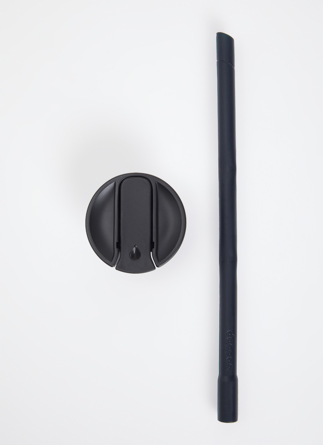 Dopper Flip Straw 24 cm - voorkant 2 zwart