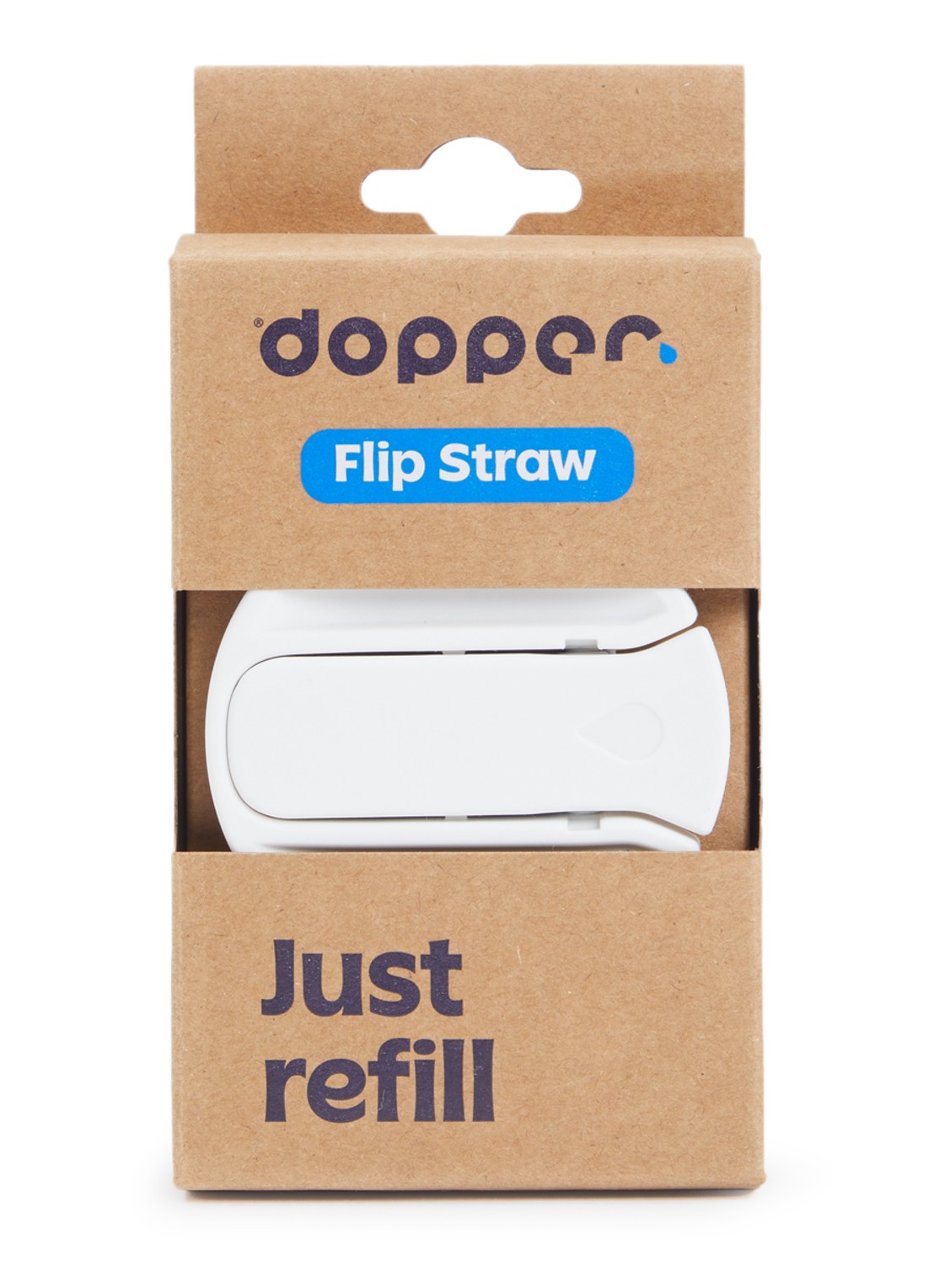 Dopper Flip Straw 24 cm - voorkant wit