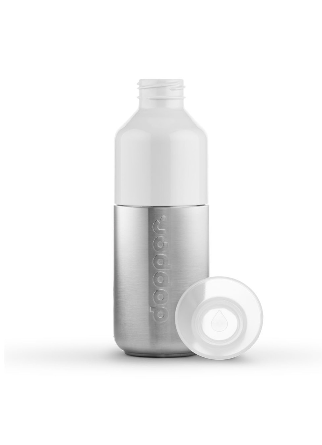 Dopper Steel waterfles 350 ml - detail zilver