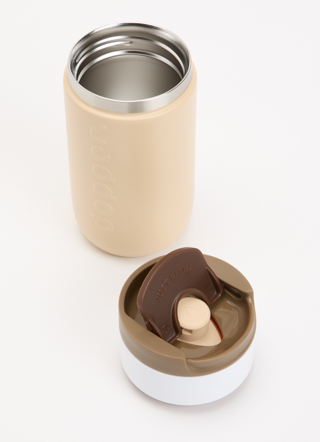 Dopper Travel thermosfles 30 cl  - voorkant 2 lichtbruin