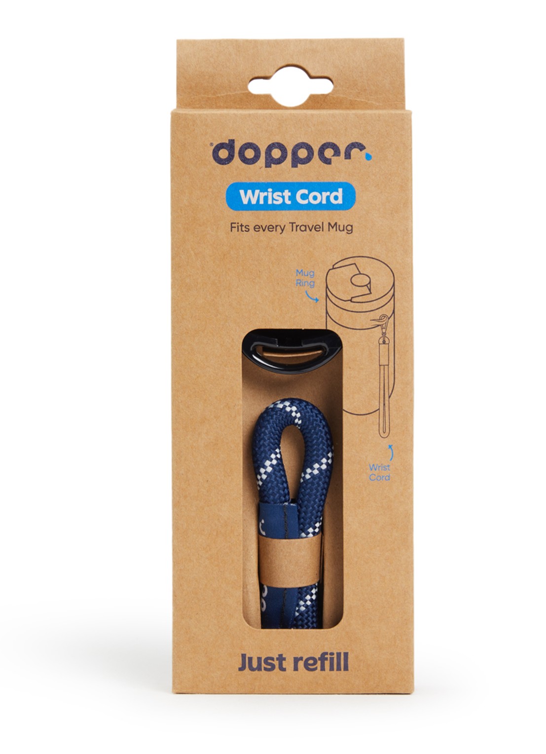 Dopper Wrist Cord polskoord voor de Travel Mug - voorkant indigo