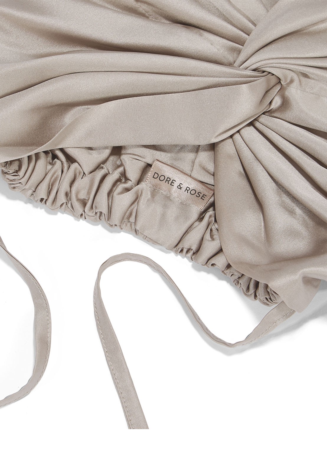 Dore & Rose Bonnet van zijde - voorkant 2 taupe