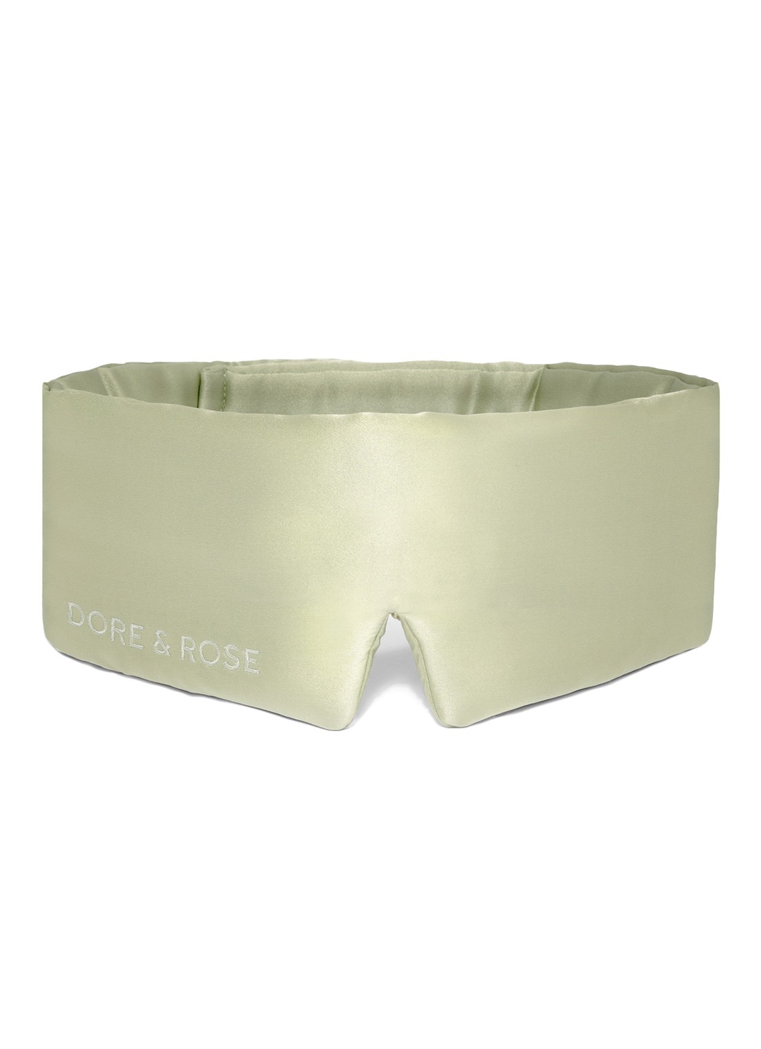 Dore & Rose Deep Sleep Mask - slaapmasker van zijde - voorkant lichtgroen