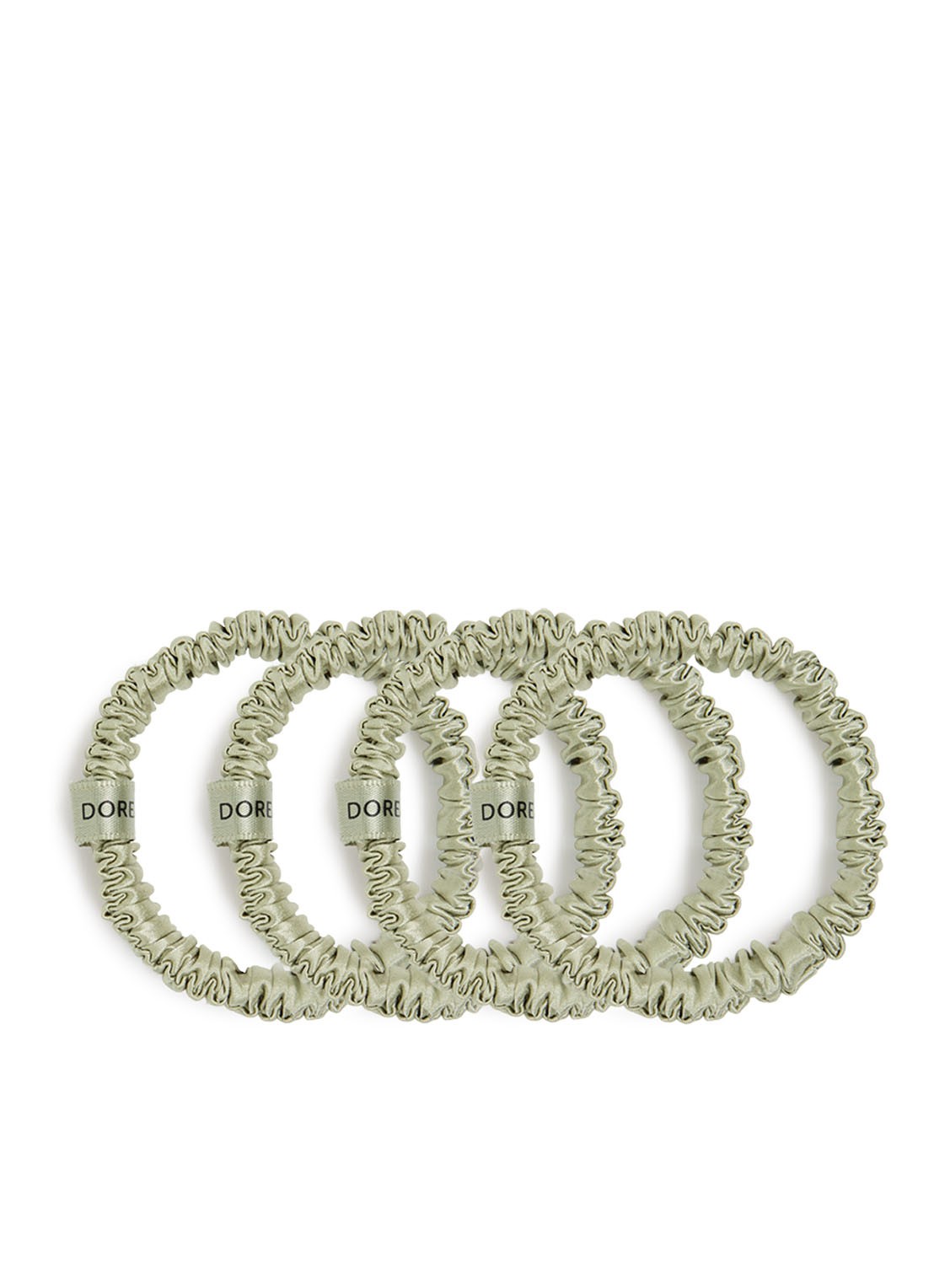 Dore & Rose Premium Scrunchies van zijde - voorkant 3 nº 81 lueur d'olive