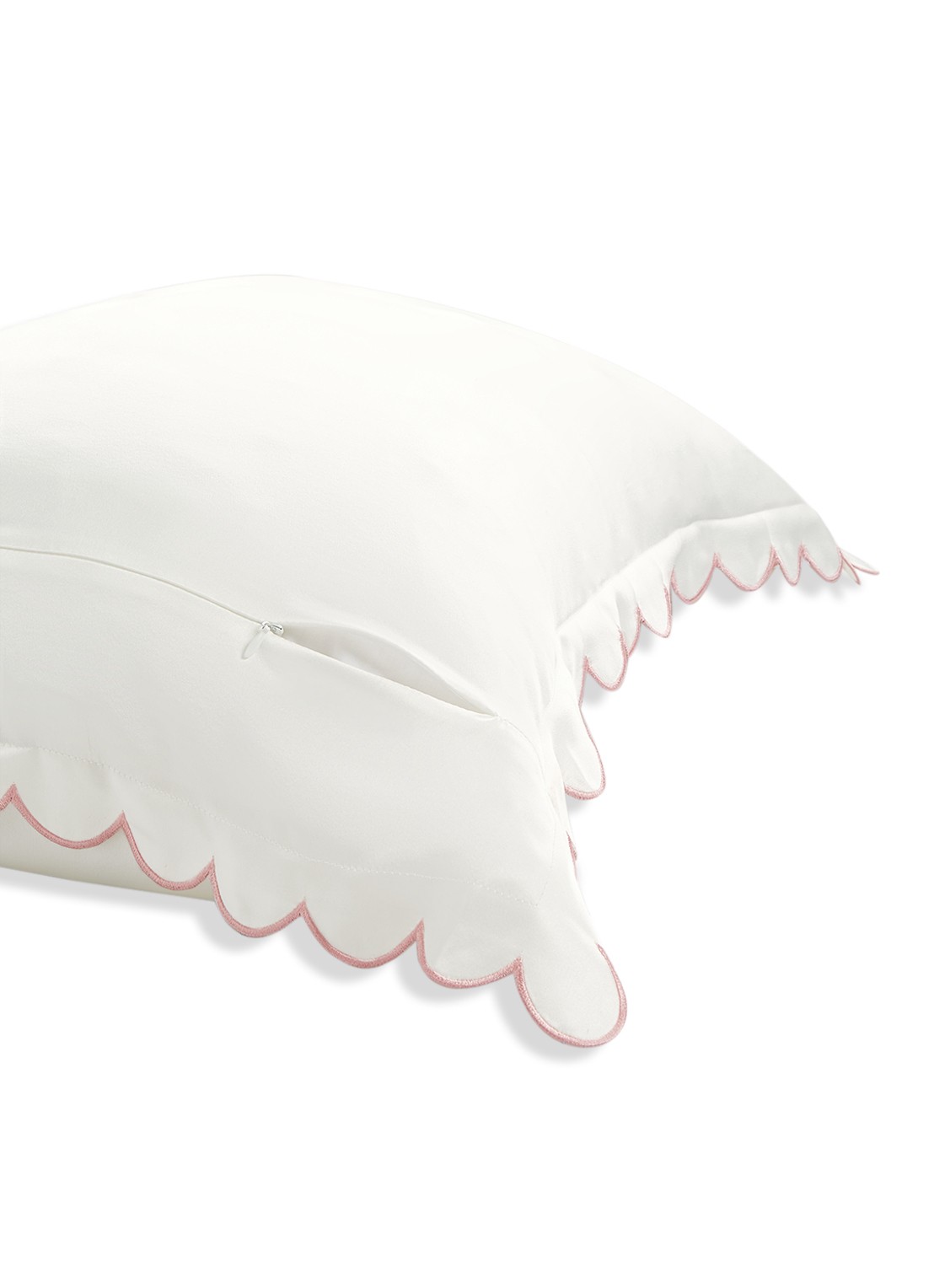 Dore & Rose Scallop Edge Pillowcase - kussensloop - voorkant 2 ivoire lisse no67