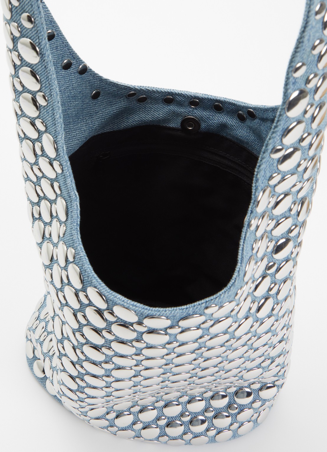 DOTTHZ The Dante schoudertas van denim met studs - detail lichtblauw