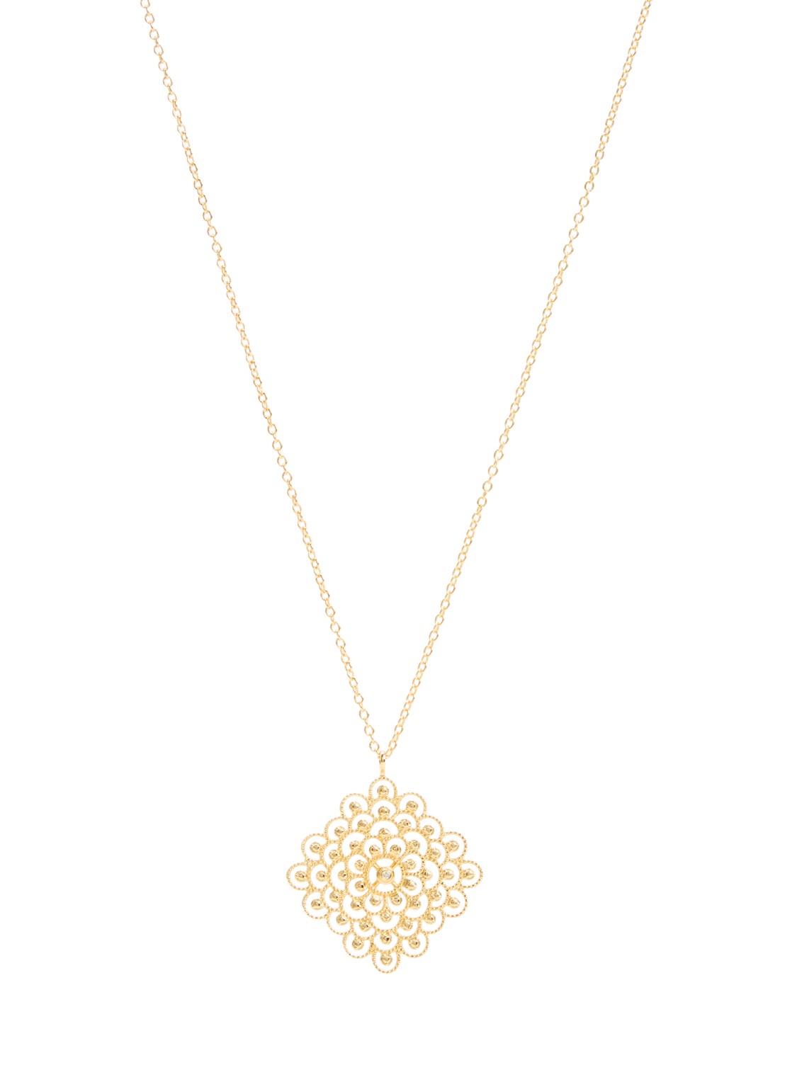 DPT Antwerp Blessed diamanten ketting verguld - voorkant goud