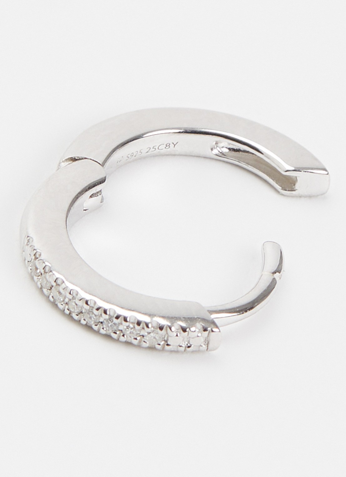 DPT Antwerp Circle diamanten oorring van zilver - detail 3 zilver