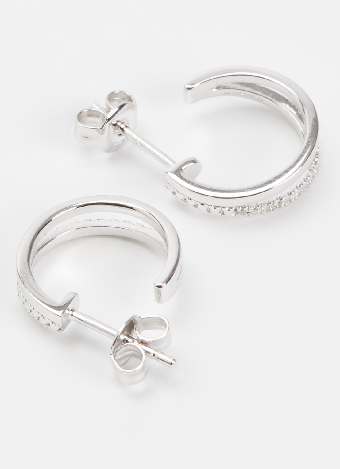 DPT Antwerp Duo oorringen 1,5 cm - detail 3 zilver