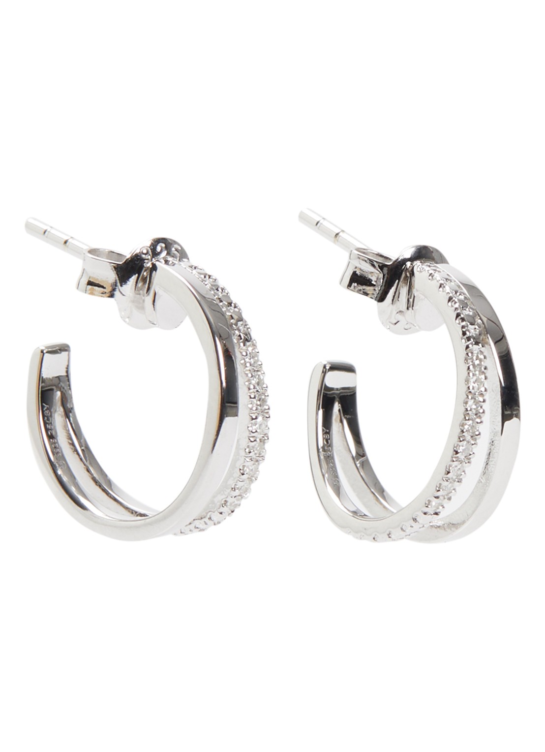 DPT Antwerp Duo oorringen 1,5 cm - voorkant zilver