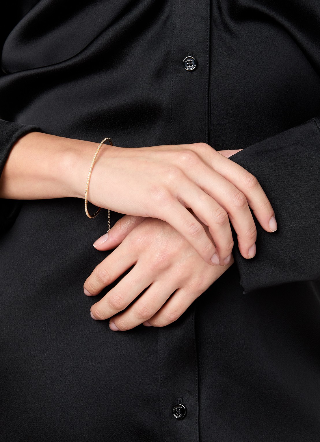 DPT Antwerp Ever bangle diamanten armband verguld - voorkant 2 goud