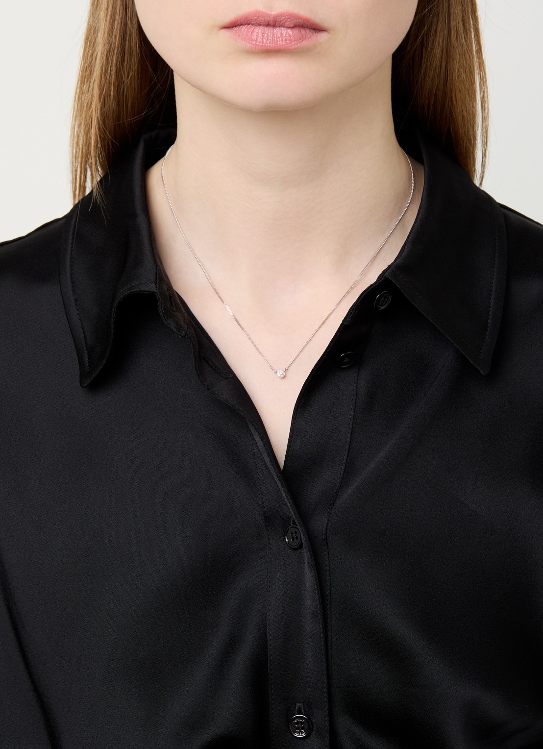 DPT Antwerp First Diamond ketting van zilver - voorkant 2 zilver