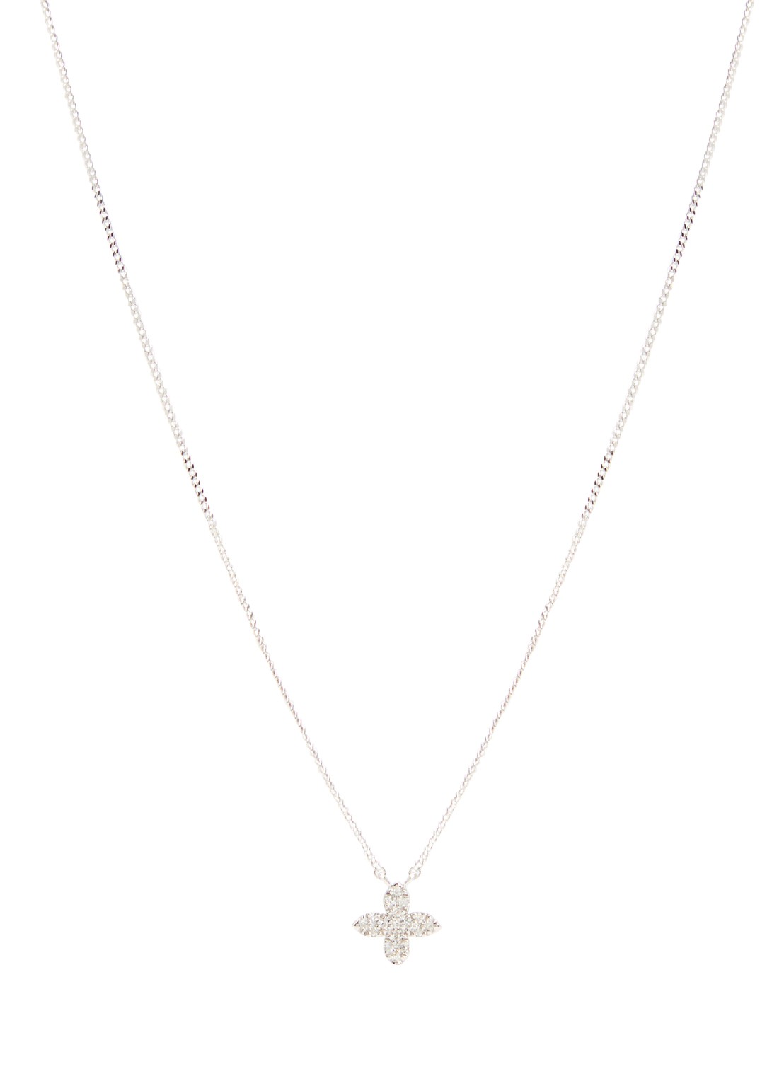DPT Antwerp Little Flower ketting van zilver - voorkant zilver