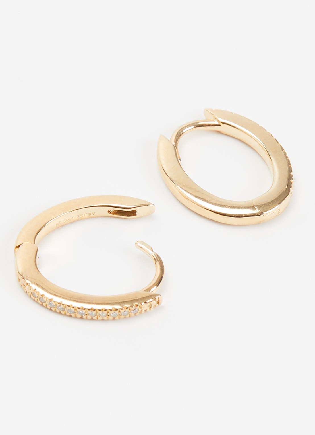 DPT Antwerp Oval diamanten oorringen verguld - detail goud