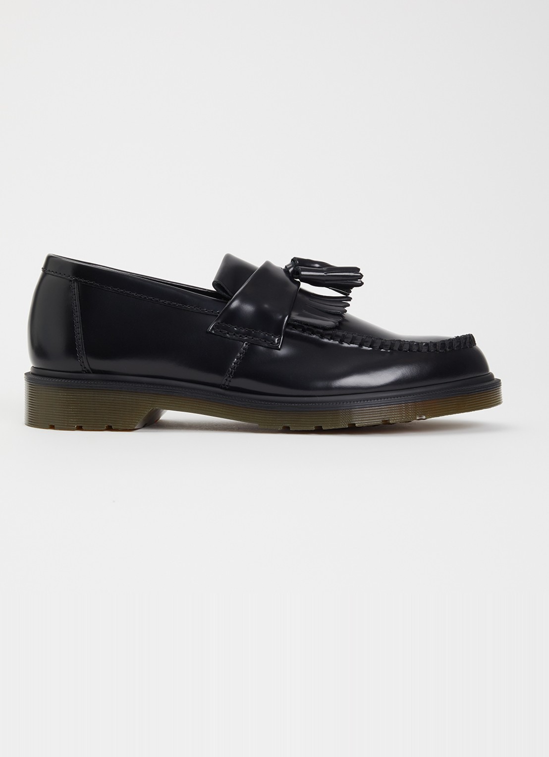 Dr. Martens Adrian loafer van leer met franjes - voorkant zwart