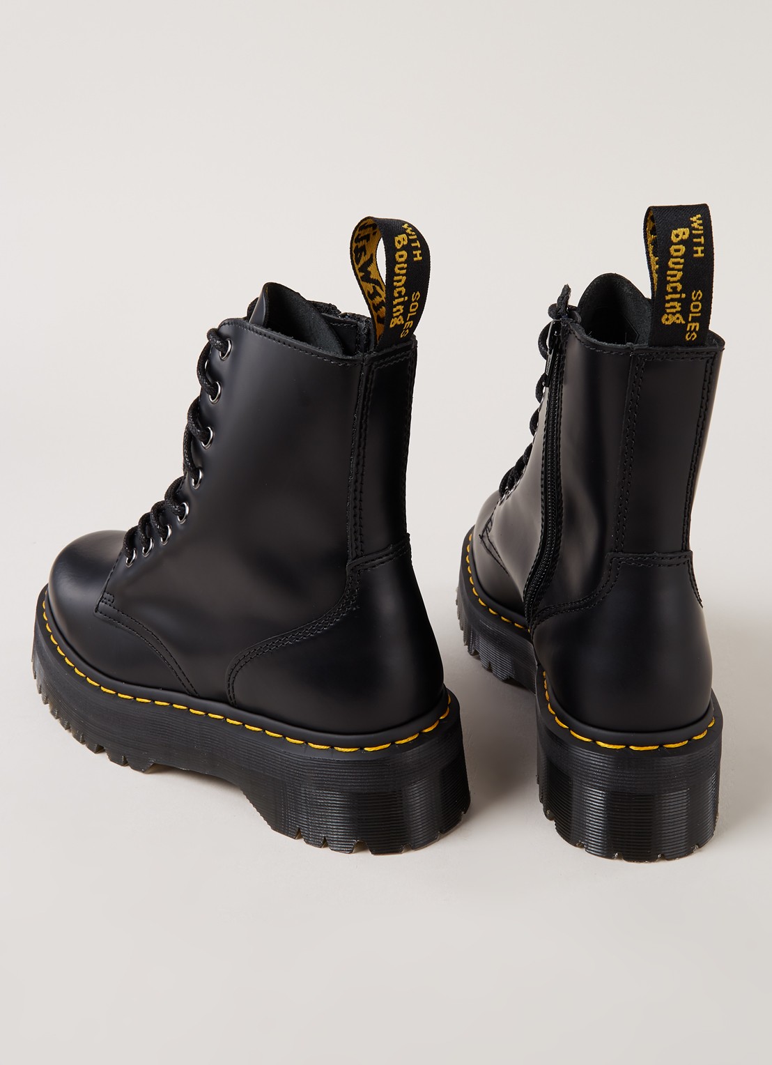 Dr. Martens Jadon biker boot van leer - detail 3 zwart