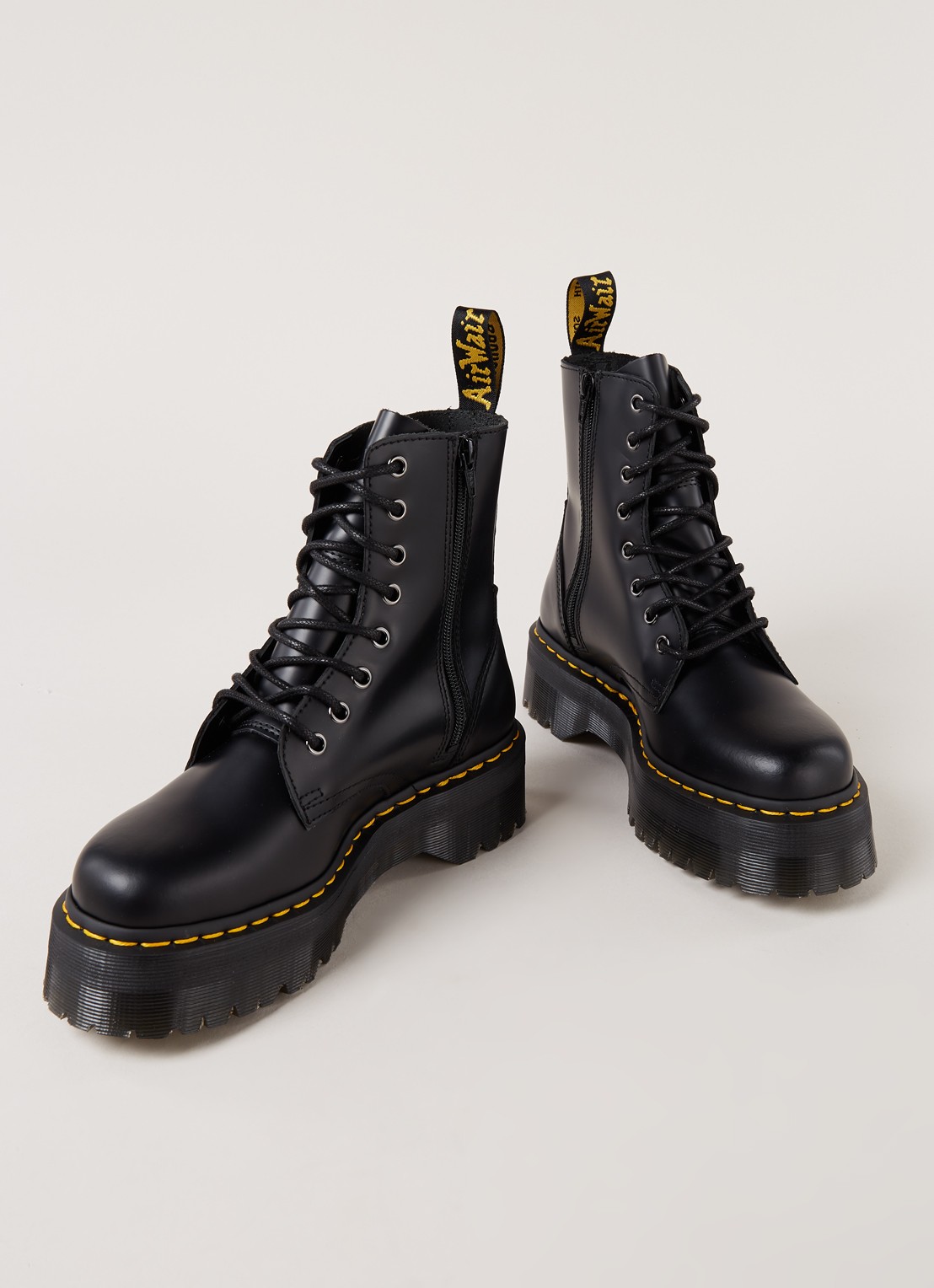 Dr. Martens Jadon biker boot van leer - detail 4 zwart