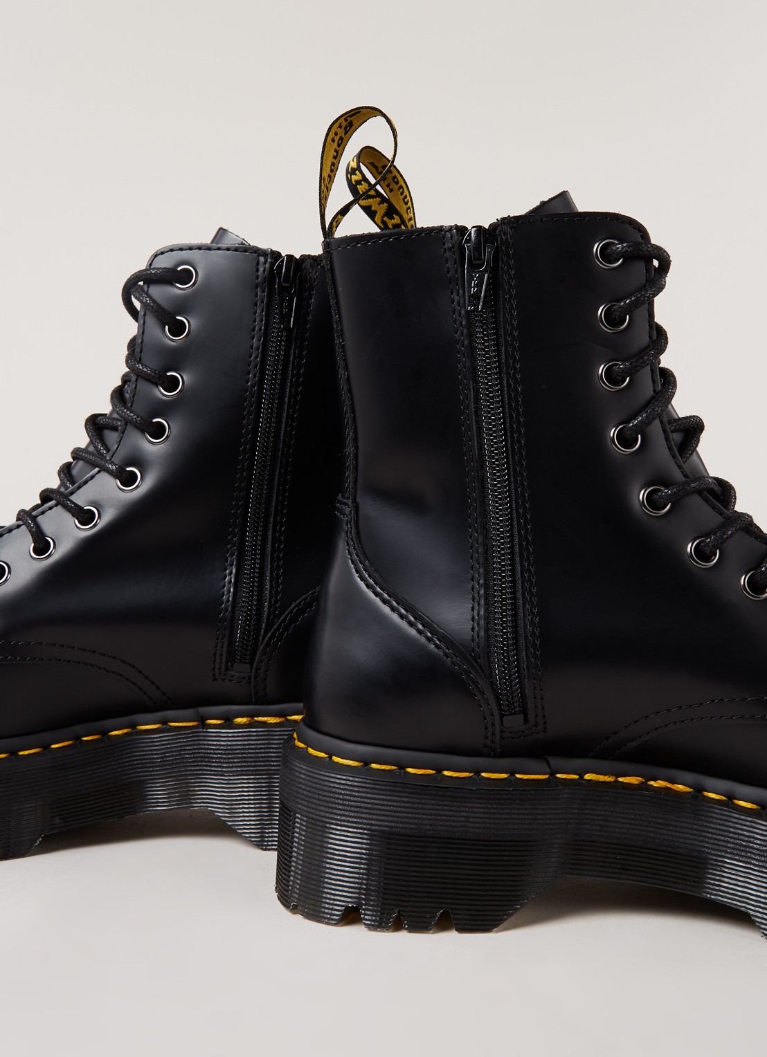 Dr. Martens Jadon biker boot van leer - detail 6 zwart