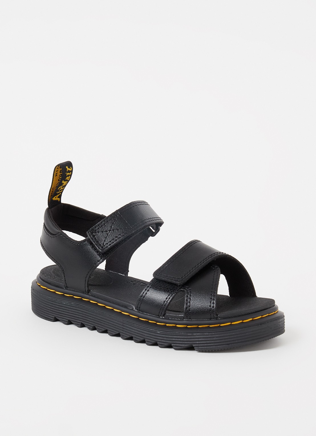 Dr. Martens Vossie sandaal van leer - voorkant zwart