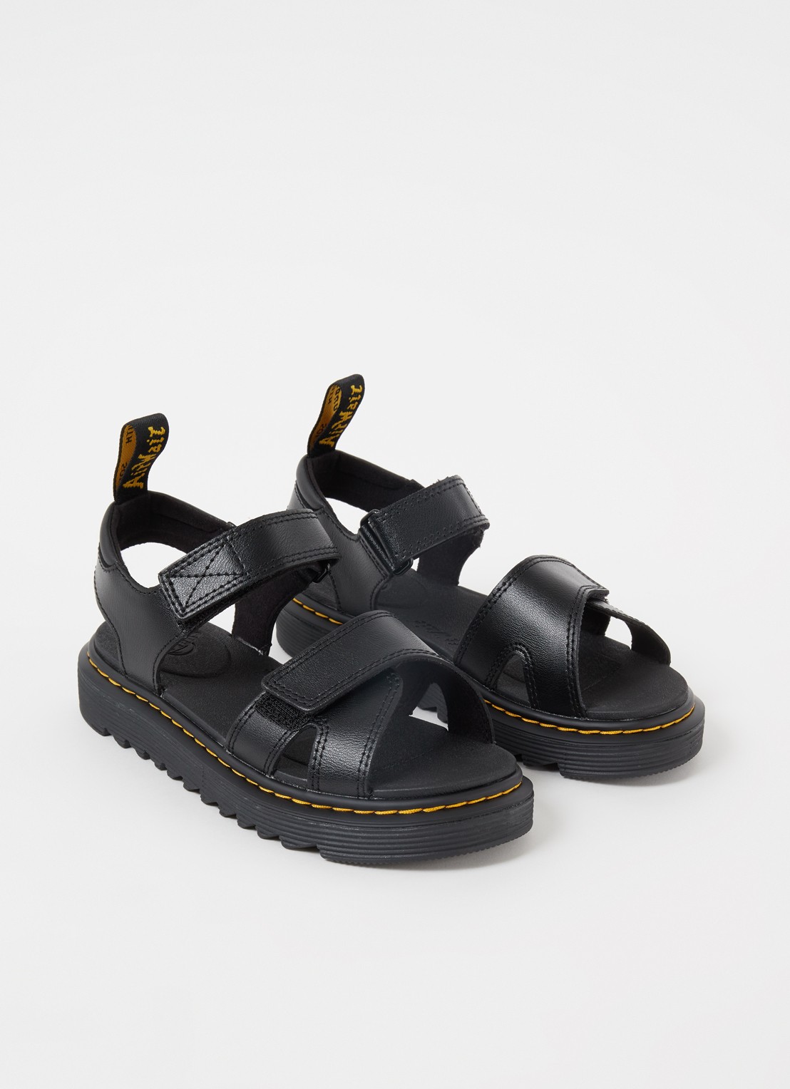 Dr. Martens Vossie sandaal van leer - voorkant 2 zwart