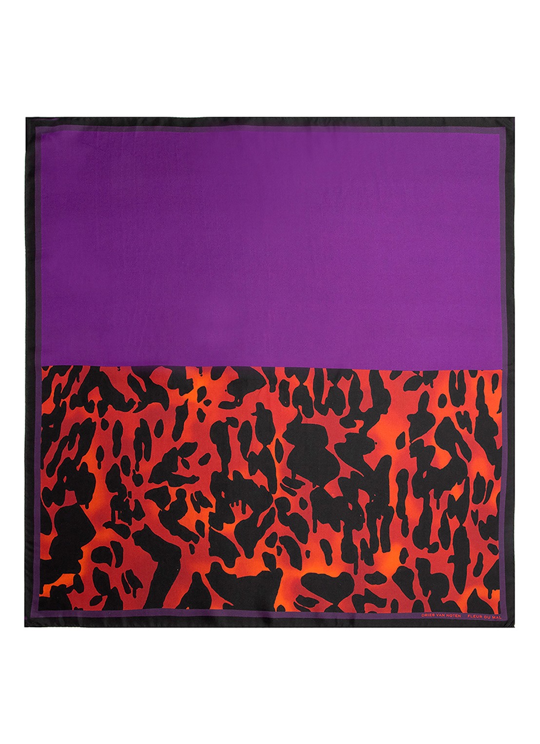 Dries Van Noten Foulard Fleur du Mal - zijden sjaal 75 x 75 cm - voorkant 3 fleur du mal