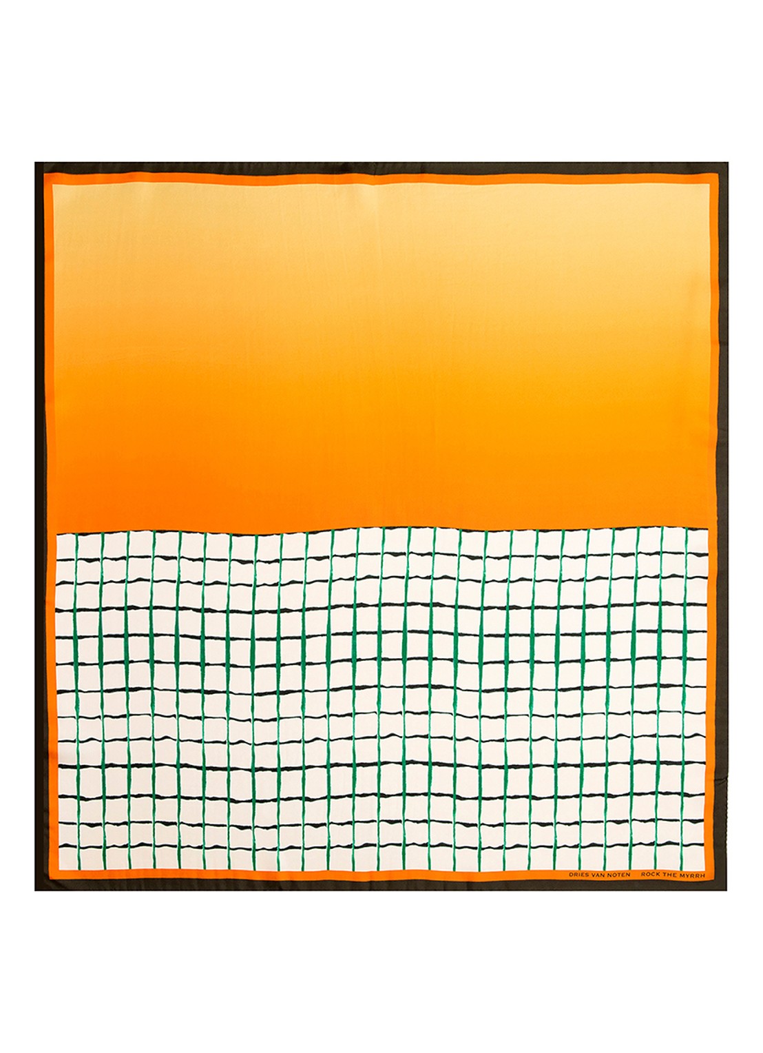 Dries Van Noten Foulard Rock the Myrrh - zijden sjaal 75 x 75 cm - voorkant rock the myrrh
