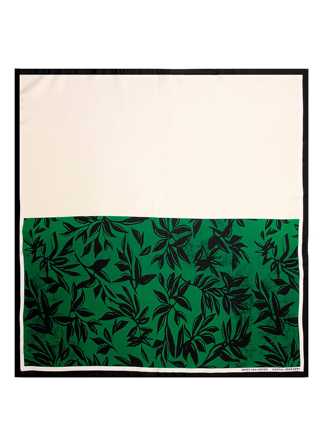 Dries Van Noten Foulard Santal Greenery - zijden sjaal 75 x75 cm - voorkant 3 santal greenery