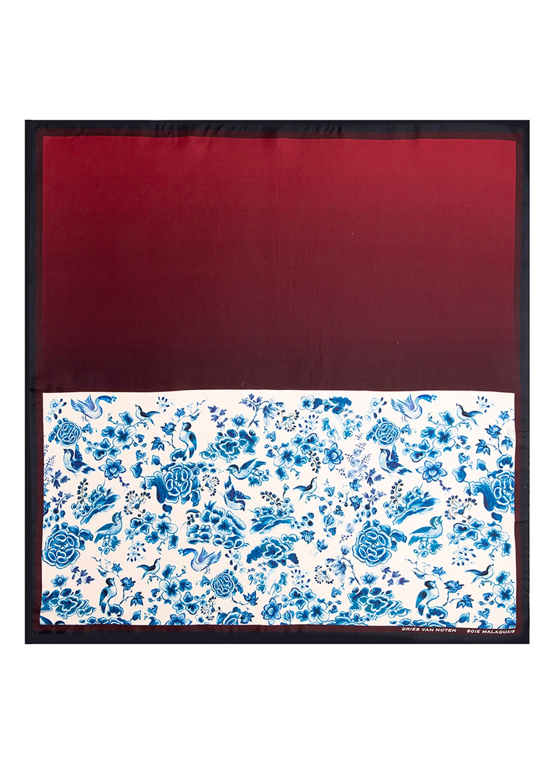 Dries Van Noten Foulard Soie Malaquais sjaal van zijde 75 x 75 cm - voorkant soie malaquais